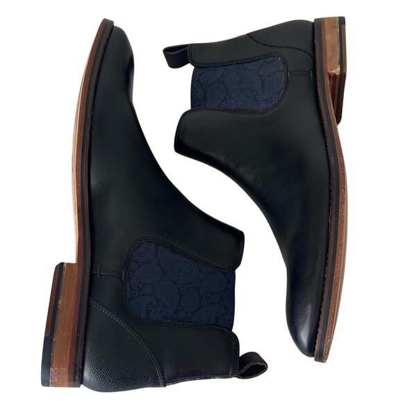 Ted Baker Camroon 4 Chelsea Boot Black Navy Paisley Purple US 11.5 - Picture 3 of 12